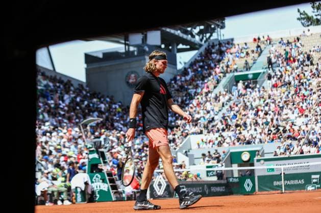 2023 French Open - Previews Stafanos Tsitsipas of Greece in action during a practice match ahead of the French Open Tennis at Roland Garros Paris France  Copyright: xIbrahimxEzzatx originalFilename:ezzat-notitle230527_nphMZ.jpg