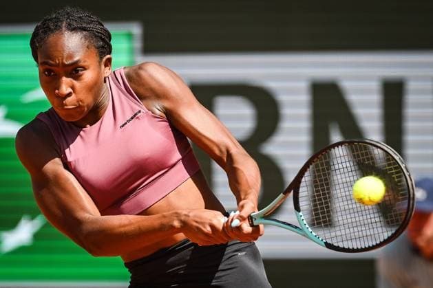 May 27, 2023, Paris, France, France: Coco GAUFF of United States during an exhibition match of Roland-Garros 2023, French Open 2023, Grand Slam tennis tournament at the Roland-Garros Stadium on May 27, 2023 in Paris, France. Paris France - ZUMAm308 20230527_zsp_m308_023 Copyright: xMatthieuxMirvillex