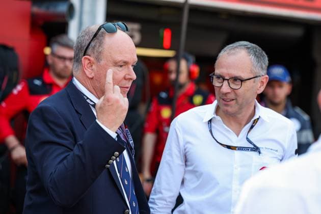 HSH Prince Albert II of Monaco, with DOMENICALI Stefano (ita), Chairman and CEO Formula One Group FOG, portrait during the Formula 1 Grand Prix de Monaco 2023, 6th round of the 2023 Formula One World Championship, WM, Weltmeisterschaft from May 26 to 28, 2023 on the Circuit de Monaco, in Monaco - F1 - MONACO GRAND PRIX 2023 DPPI Panoramic  20230527_G0OD2750