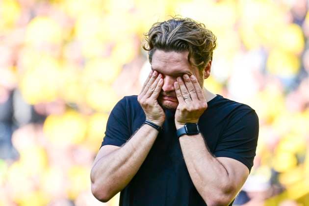 Bilder des Jahres 2023, Sport 05 Mai Sport Themen der Woche KW21 Sport Bilder des Tages Cheftrainer Edin Terzic (Borussia Dortmund) enttaeuscht, Borussia Dortmund vs. 1. FSV Mainz 05, Fussball, 1. Bundesliga, 34. Spieltag, 27.05.2023 DFB regulations prohibit any use of photographs as image sequences and or quasi-video Dortmund Nordrhein-Westfalen Deutschland *** Head coach Edin Terzic Borussia Dortmund disappointed, Borussia Dortmund vs 1 FSV Mainz 05, Football, 1 Bundesliga, 34 Spieltag, 27 05 2023 DFB regulations prohibit any use of photographs as image sequences and or quasi video Dortmund Nordrhein Westfalen Germany Copyright: xkolbert-press MarcxNiemeyerx