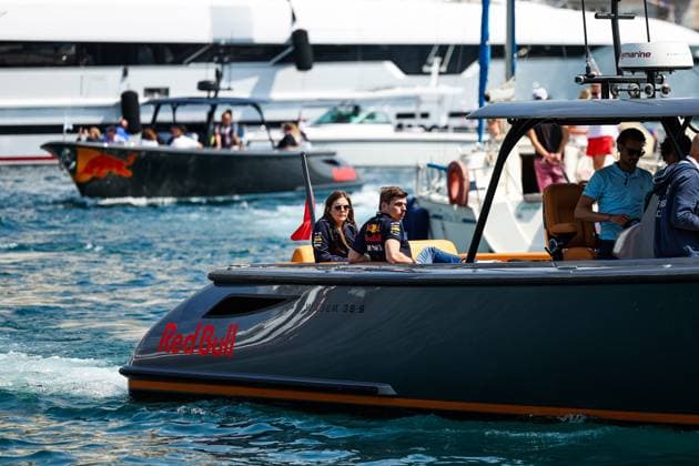 VERSTAPPEN Max (ned), Red Bull Racing RB19, arriving in the paddock by boat during the Formula 1 Grand Prix de Monaco 2023, 6th round of the 2023 Formula One World Championship, WM, Weltmeisterschaft from May 26 to 28, 2023 on the Circuit de Monaco, in Monaco - F1 - MONACO GRAND PRIX 2023 - RACE DPPI Panoramic  20230528_G0OD4722