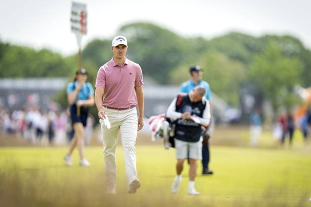 CROMVOIRT - Rasmus Hojgaard (DEN) in action during the 103rd edition of the KLM Open golf tournament. The KLM Open counts as a qualifying tournament for the US Open. AP SANDER KING xVIxANPxSportx xxANPxIVx 470401489 originalFilename: 470401489.jpg