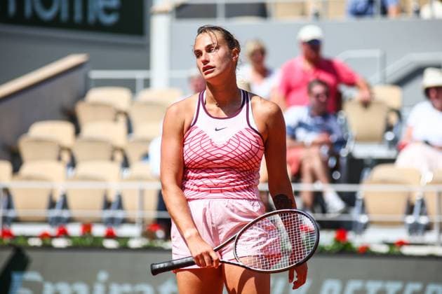 2023 French Open - Day One Aryna SABALENKA in action during her match against Marta KOSTYUK (UKR) in The French Open Roland Garros tennis tournament day one. Paris France  Copyright: xIbrahimxEzzatx originalFilename:ezzat-notitle230528_nptix.jpg