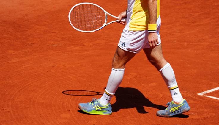 Mandatory Credit: Photo by Javier Garcia Shutterstock (13925675s) The long socks of Constant Lestienne French Open Tennis, Day 1, Roland Garros, Paris, France - 28 May 2023 French Open Tennis, Day 1, Roland Garros, Paris, France - 28 May 2023  Copyright: xJavierxGarcia Shutterstockx 13925675s