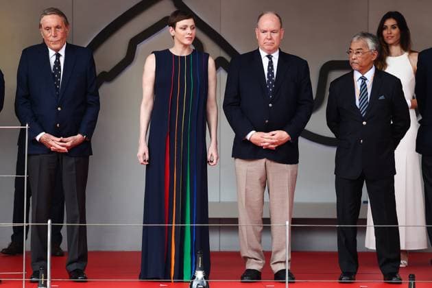 F1 Grand Prix Of Monaco Princess Charlene of Monaco and Prince Albert II of Monaco on the podium after the Formula 1 Grand Prix of Monaco at Circuit de Monaco in Monaco on May 28, 2023. Monaco Monaco  Copyright: xJakubxPorzyckix originalFilename:porzycki-f1grandp230528_npXqA.jpg