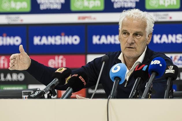 ALKMAAR - 28-05-2023, AFAS stadion. Dutch football, eredivisie, season 2022-2023. Final score 1-2. Fred Rutten press conference, PK, Pressekonferenz AZ - PSV  x21137049x Copyright: