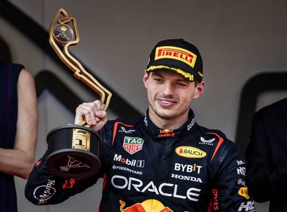 MONACO - Max Verstappen (Red Bull Racing) cheers after winning the Monaco Grand Prix. ANP REMKO DE WAAL netherlands out - belgium out MONACO xVIxxIVx 470420019 originalFilename: 0258128390st.jpg