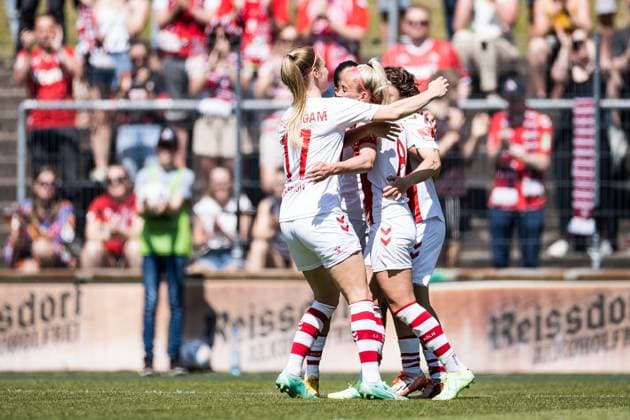 FLYERALARM Women Football Bundesliga, 1 FC Koeln SGS Essen 28 05 2023 Cheers to 1 1 by Mandy Islacker 1 FC Koeln, 8 FLYERALARM Women Football Bundesliga, 1 FC Koeln SGS Essen, Koeln, Geissbockheim DFB REGULATIONS PROHIBIT ANY USE OF PHOTOGRAPHS AS IMAGE SEQUENCES AND OR QUASI VIDEO Copyright: xBEAUTIFULxSPORTS Wunderlx