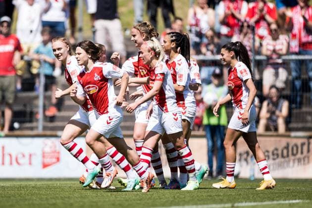 FLYERALARM Women Football Bundesliga, 1 FC Koeln SGS Essen 28 05 2023 Cheers to 1 1 by Mandy Islacker 1 FC Koeln, 8 FLYERALARM Women Football Bundesliga, 1 FC Koeln SGS Essen, Koeln, Geissbockheim DFB REGULATIONS PROHIBIT ANY USE OF PHOTOGRAPHS AS IMAGE SEQUENCES AND OR QUASI VIDEO Copyright: xBEAUTIFULxSPORTS Wunderlx