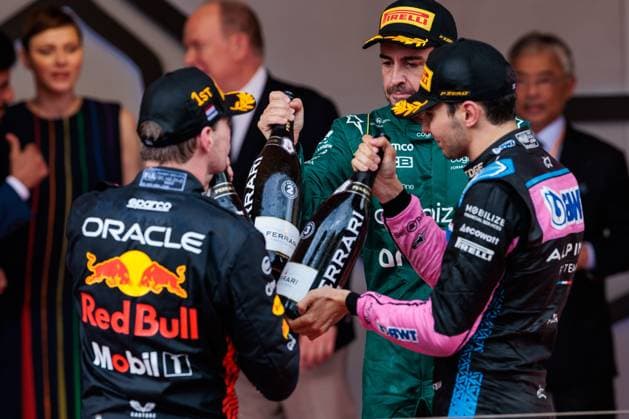 Max Verstappen Red Bull Racing , Fernando Alonso Aston Martin and Esteban Ocon Alpine F1 Team , Monaco Grand Prix, Motorsport, Formula 1, Season 2023, 28 05 2023 Monaco Grand Prix, Motorsport, Formula 1, Season 2023, 28 05 2023 Monaco Copyright: xEibner-Pressefoto AlexanderxNeisx EP_ANS