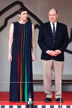 Formel 1, GP von Monaco, Fürst Albert und Fürstin Charlene F1 Grand Prix Of Monaco Princess Charlene of Monaco and Prince Albert II of Monaco on the podium after the Formula 1 Grand Prix of Monaco at Circuit de Monaco in Monaco on May 28, 2023. Monaco Monaco  Copyright: xJakubxPorzyckix originalFilename:porzycki-f1grandp230528_npWlT.jpg