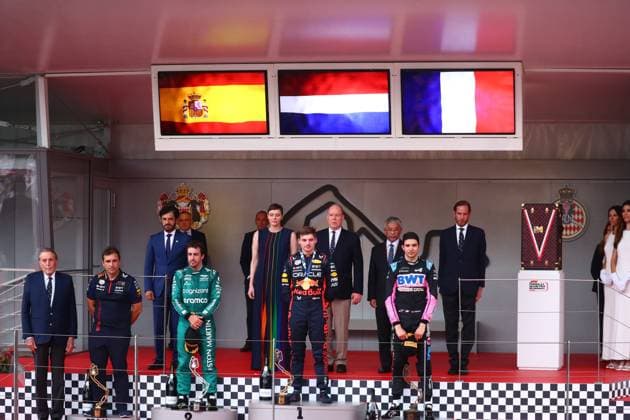 Podium during the Monaco GP, 25-28 May 2023 at Montecarlo, Formula 1 World Championship, WM, Weltmeisterschaft 2023.  Copyright: xFedericoxBasilex xIPAx xipa-agenx xFedericoxBasilex 0 IPA_IPA38299492