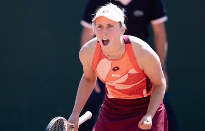 Belgian Elise Mertens reacts during a women s singles first round game between Belgian Mertens and Slovakian Hruncakova at the Roland Garros French Open tennis tournament, in Paris, France, Sunday 28 May 2023. BENOITxDOPPAGNE  x68066769x
