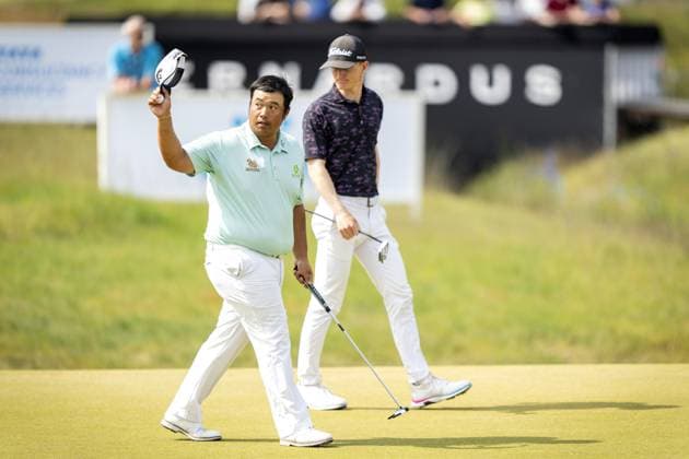 CROMVOIRT - Kiradech Aphibarnrat (THA) in action during the 103rd edition of the KLM Open golf tournament. The KLM Open counts as a qualifying tournament for the US Open. ANP SANDER KONING netherlands out - belgium out Cromvoirt xVIxxIVx 470422806 originalFilename: 0258129483st.jpg