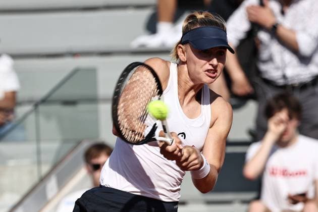Jil Teichmann, SUI, during first round of 2023 French Open at Roland Garros, Paris, 28 05 2023