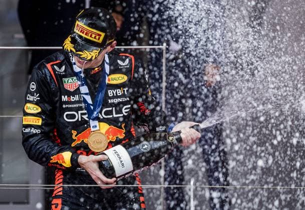 MONACO - Max Verstappen (Red Bull Racing) on the podium after the Monaco Grand Prix. ANP REMKO DE WAAL netherlands out - belgium out MONACO xVIxxIVx 470423789 originalFilename: 0258129962st.jpg