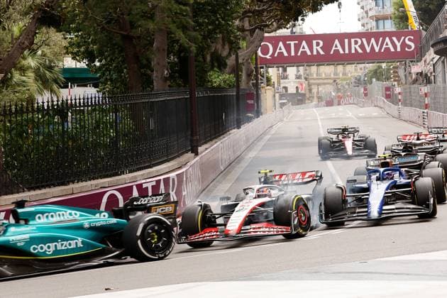 Formula 1 Grand Prix Monaco 2023 28 05 2023, Circuit de Monaco, Monte Carlo, Formula 1 Grand Prix Monaco 2023 ,in picture Lance Stroll CAN , Aston Martin Aramco Cognizant Formula One Team, Nico Hülkenberg DEU , Moneygram Haas F1 Team, Logan Sargeant USA , Williams Racing nordphotoxGmbHx xBratic nph00250
