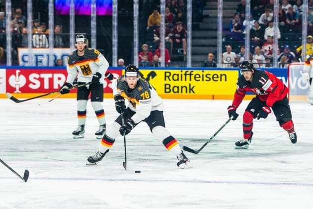 TAMPERE, FINLAND MAY 28 Nico Sturm of Germany in action during the 2023 IIHF Ice Hockey World Championship Finland Latvia game between Canada and Germany at Nokia Arena on May 28, 2023 in Tampere, Finland Tampere Nokia Arena Finland  Copyright: xJustPictures.ch JarixPestelaccix