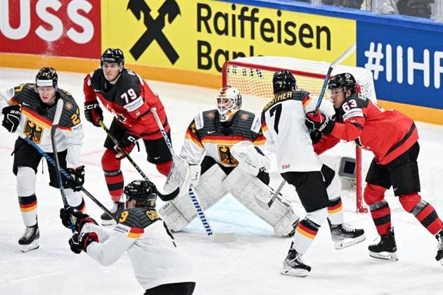 Leon Gawanke 9, German Ice Hockey Federation, Germany Germany, Team Germany Maksymilian Szuber 27, German Ice Hockey Federation, Germany Germany, Team Germany Sammy Blais 79, Canada, Canada, Team Canada Mathias Niederberger 35, German Ice Hockey Federation, Germany Germany, Team Germany Maximilian Kastner 7, German Ice Hockey Federation, Germany Germany, Team Germany Jake Neighbours 63, Canada, Canada, Team Canada , Canada vs Germany, Ice Hockey, Ice Hockey World Championship , Final, 28 05 2023, Canada vs Germany, Ice Hockey, Ice Hockey World Championship , Final, 28 05 2023 Tampere Copyright: xEibner-Pressefotox xBirgitxHaefnerx EP_BHF