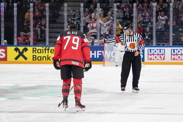Eishockey, WM, Finale, Kanada - Deutschland Videotuomion jälkeen maali pysyy voimassa ja kanada saa turhasta haastosta jäähyn the 2023 IIHF Ice hockey, Eishockey World Championship, WM, Weltmeisterschaft gold medal match between Canada and Germany at the Nokia Arena on 28. May 2023 in Tampere, Finland. 20.34.09. (Tomi Hänninen Newspix24)  Copyright: xTomixHänninenx np24282058680