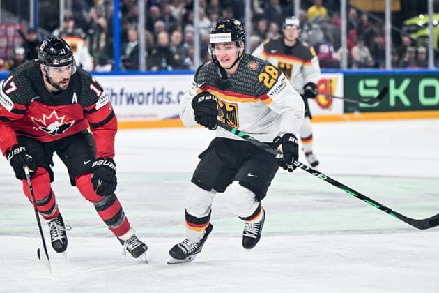 Milan Lucic 17, Canada, Canada, Team Canada Samuel Soramies 28, German Ice Hockey Federation, Germany Germany, Team Germany , Canada vs Germany, Ice Hockey, Ice Hockey World Championship , Final, 28 05 2023, Canada vs Germany, Ice Hockey, Ice Hockey World Championship , Final, 28 05 2023 Tampere Copyright: xEibner-Pressefotox xBirgitxHaefnerx EP_BHF
