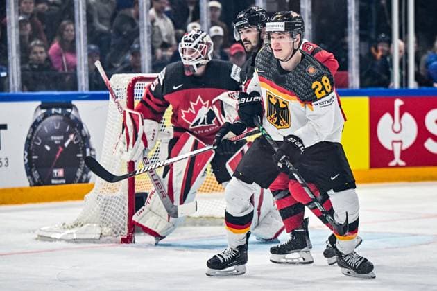 Samuel Soramies 28, German Ice Hockey Federation, Germany Germany, Team Germany , Canada vs Germany, Ice Hockey, Ice Hockey World Championship , Final, 28 05 2023, Canada vs Germany, Ice Hockey, Ice Hockey World Championship , Final, 28 05 2023 Tampere Copyright: xEibner-Pressefotox xBirgitxHaefnerx EP_BHF