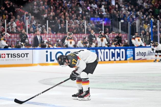 Daniel Fischbuch 77, German Ice Hockey Federation, Germany Germany, Team Germany sadly disappointed, Canada vs Germany, Ice Hockey, Ice Hockey World Championship , Final, 28 05 2023, Canada vs Germany, Ice Hockey, Ice Hockey World Championship , Final, 28 05 2023 Tampere Copyright: xEibner-Pressefotox xBirgitxHaefnerx EP_BHF