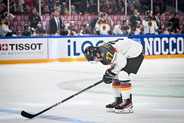 Daniel Fischbuch 77, German Ice Hockey Federation, Germany Germany, Team Germany sadly disappointed, Canada vs Germany, Ice Hockey, Ice Hockey World Championship , Final, 28 05 2023, Canada vs Germany, Ice Hockey, Ice Hockey World Championship , Final, 28 05 2023 Tampere Copyright: xEibner-Pressefotox xBirgitxHaefnerx EP_BHF