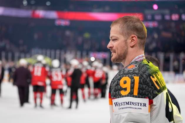 Moritz Müller 91, GER after the 2023 IIHF Ice hockey, Eishockey World Championship, WM, Weltmeisterschaft gold medal match between Canada - Germany at the Nokia Arena on 28. May 2023 in Tampere, Finland. (KALLE PARKKINEN Newspix24)  Copyright: xKallexParkkinenx np24282358709