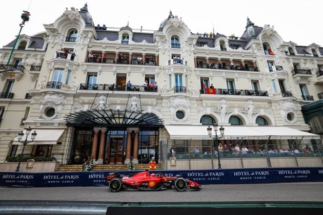 16 LECLERC Charles (mco), Scuderia Ferrari SF-23, action during the Formula 1 Grand Prix de Monaco 2023, 6th round of the 2023 Formula One World Championship, WM, Weltmeisterschaft from May 26 to 28, 2023 on the Circuit de Monaco, in Monaco - F1 - MONACO GRAND PRIX 2023 - RACE DPPI Panoramic  20230528_GOOD6285