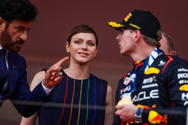 HSH Princess Charlene of Monaco, also known as Charlene Lynette Wittstock, portrait during the Formula 1 Grand Prix de Monaco 2023, 6th round of the 2023 Formula One World Championship, WM, Weltmeisterschaft from May 26 to 28, 2023 on the Circuit de Monaco, in Monaco - F1 - MONACO GRAND PRIX 2023 - RACE DPPI Panoramic  20230528_GOOD7251