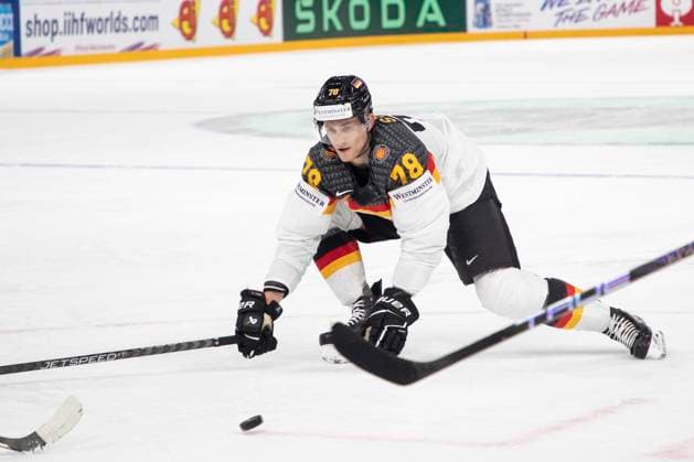 Nico Sturm 78, GER the 2023 IIHF Ice hockey, Eishockey World Championship, WM, Weltmeisterschaft gold medal match between Canada - Germany at the Nokia Arena on 28. May 2023 in Tampere, Finland. 21.38.22. (Tomi Hänninen Newspix24)  Copyright: xTomixHänninenx np24282158741