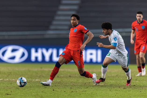 Fußball, U20 WM, Irak - England FIFA U20 WORLD CUP Iraque x Inglaterra LA PLATA, BA - 28.05.2023: FIFA U20 WORLD CUP IRAQUE X INGLATERRA - La Plata, Argentina. 28 May 2023. Bashir HUMPHREYS of England U20 during the FIFA U-20 World Cup group game between Iraq and England at La Plata Stadium. (Photo: Sporteo Fotoarena) x2380579x  Sporteo