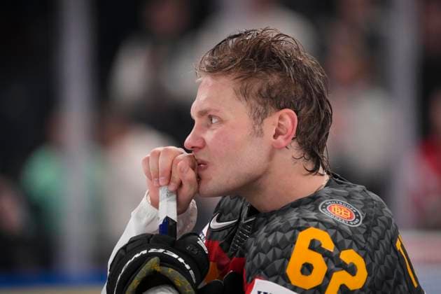 Parker Tuomie 62, GER after the 2023 IIHF Ice hockey, Eishockey World Championship, WM, Weltmeisterschaft gold medal match between Canada - Germany at the Nokia Arena on 28. May 2023 in Tampere, Finland. (KALLE PARKKINEN Newspix24) (Tomi Hänninen Newspix24)  Copyright: xKallexParkkinenx np24282258757