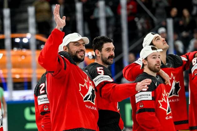 TAMPERE, FINLAND MAY 28 Milan Lucic of Canada celebrate winning the gold medal during the 2023 IIHF Ice Hockey World Championship Finland Latvia game between Canada and Germany at Nokia Arena on May 28, 2023 in Tampere, Finland Tampere Nokia Arena Finland  Copyright: xJustPictures.ch AndreaxBrancax