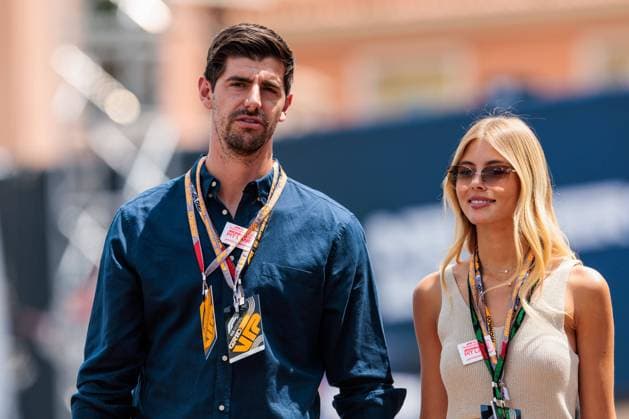 Thibaut Courtois and girlfriend Mishel Gerzig, Monaco Grand Prix, Motorsport, Formula 1, 2023 season, 28 05 2023 Monaco Grand Prix, Motorsport, Formula 1, 2023 season, 28 05 2023 Copyright: xEibner-Pressefoto AlexanderxNeisx EP_ANS