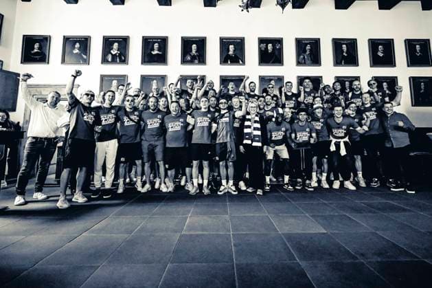 Team in the town hall hall, promotion celebration VfL Osnabrueck, football, 3 league, 28 05 2023 Osnabrueck Lower Saxony Germany Copyright: xkolbert-press MarcxNiemeyerx