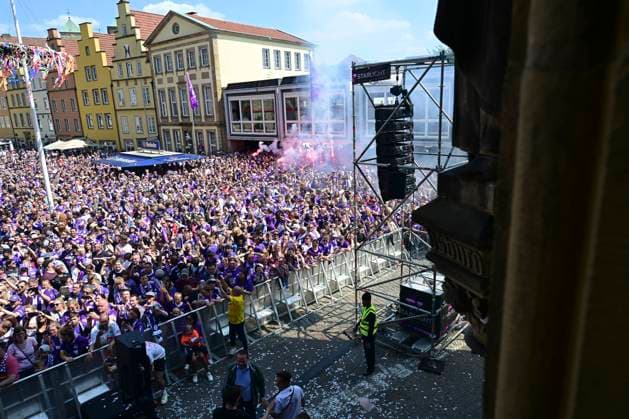 Fans, promotion celebration VfL Osnabrueck, football, 3 league, 28 05 2023 Osnabrueck Lower Saxony Germany Copyright: xkolbert-press MarcxNiemeyerx