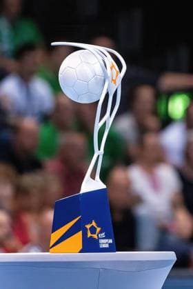 EHF European League Cup Trophaee Fuechse Berlin vs Fraikin BM Granollers, Handball, EHF European League, Final, Season 2022 2023, 28 05 2023 Fuechse Berlin vs Fraikin BM Granollers, Handball, EHF European League, Final, Season 2022 2023, 28 05 2023 Flensburg Copyright: xEibner-Pressefoto MarcelxvonxFehrnx EP_EER