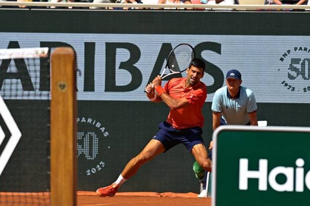 Novak Djokovic ( Serbie ) TENNIS : Roland Garros 2023 - Internationaux de France - 29 05 2023 FedericoPestellini Panoramic 
