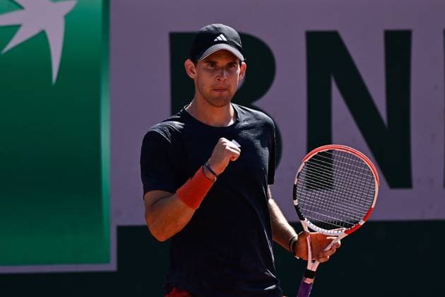 Attitude - Joie de Dominic Thiem ( Autriche ) TENNIS : Roland Garros 2023 - Internationaux de France - 29 05 2023 FedericoPestellini Panoramic 