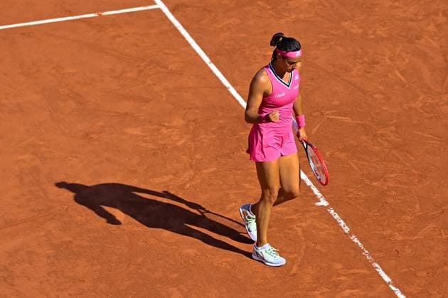 Attitude - Joie de Caroline Garcia ( France ) TENNIS : Roland Garros 2023 - Internationaux de France - 29 05 2023 FedericoPestellini Panoramic 