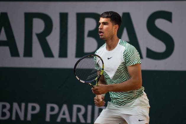 TENNIS - ATP, Tennis Herren French Open 2023 PARIS,FRANCE,29.MAY.23 - TENNIS - ATP World Tour, French Open, Roland Garros, Grand Slam. Image shows Carlos Alcaraz (ESP).  GEPAxpictures xFrancoisxAsal