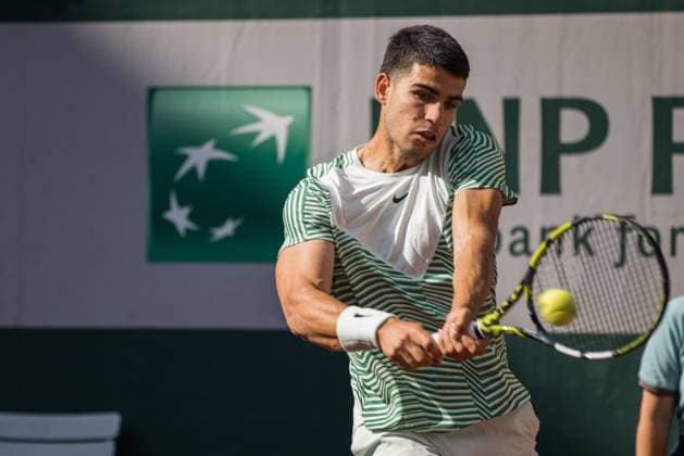 TENNIS - ATP, Tennis Herren French Open 2023 PARIS,FRANCE,29.MAY.23 - TENNIS - ATP World Tour, French Open, Roland Garros, Grand Slam. Image shows Carlos Alcaraz (ESP).  GEPAxpictures xFrancoisxAsal