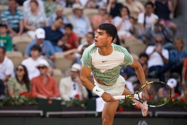 TENNIS - ATP, Tennis Herren French Open 2023 PARIS,FRANCE,29.MAY.23 - TENNIS - ATP World Tour, French Open, Roland Garros, Grand Slam. Image shows Carlos Alcaraz (ESP).  GEPAxpictures xFrancoisxAsal