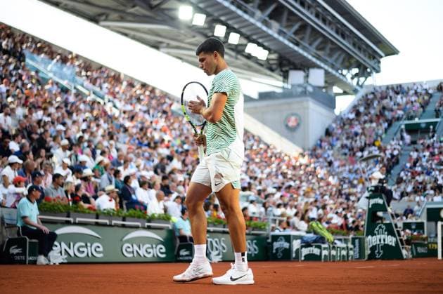 Carlos Alcaraz ( Espagne ) TENNIS : Roland Garros 2023 - Internationaux de France - 29 05 2023 FedericoPestellini Panoramic 