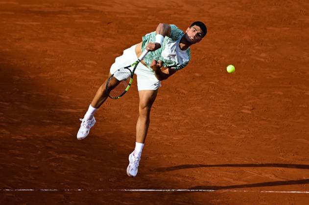 Carlos Alcaraz ( Espagne ) TENNIS : Roland Garros 2023 - Internationaux de France - 29 05 2023 FedericoPestellini Panoramic 