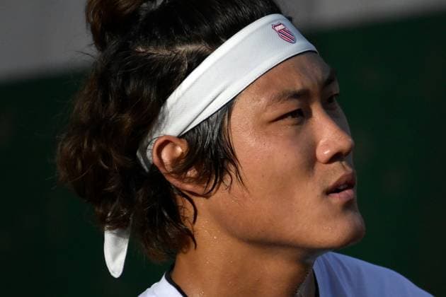 (230530) -- PARIS, May 30, 2023 -- Zhang Zhizhen of China reacts during the men s singles first round match against Susan Lajovic of Serbia at the French Open tennis tournament at Roland Garros in Paris, France, May 29, 2023. (Photo by Xinhua) (SP)FRANCE-PARIS-TENNIS-ROLAND GARROS-FRENCH OPEN-MEN S SINGLES JulienxMattia 