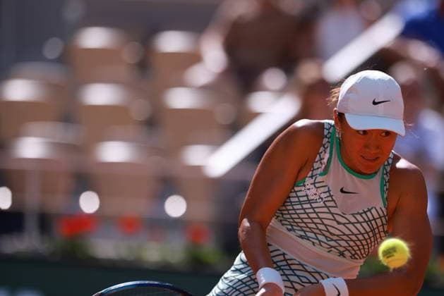 (230530) -- PARIS, May 30, 2023 -- Wang Xiyu of China hits a return during the women s singles first round match between Wang Xiyu of China and Caroline Garcia of France at the French Open tennis tournament at Roland Garros in Paris, France, on May 29, 2023. ) (SP)FRANCE-PARIS-TENNIS-ROLAND GARROS-FRENCH OPEN-WOMEN S SINGLES GaoxJing 
