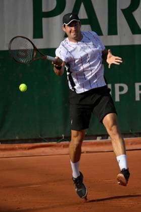 (230530) -- PARIS, May 30, 2023 -- Susan Lajovic of Serbia hits a return during the men s singles first round match against Zhang Zhizhen of China at the French Open tennis tournament at Roland Garros in Paris, France, May 29, 2023. (Photo by Xinhua) (SP)FRANCE-PARIS-TENNIS-ROLAND GARROS-FRENCH OPEN-MEN S SINGLES JulienxMattia 